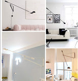 applique murale bras long extensible 115cm Applique à bras pivotant réglable avec interrupteur et prise Lampe de lit Lampes de lecture murales Étude de chambre E27 Lampe de chevet Lampe de lecture