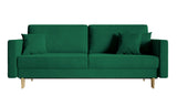 Selsey VALICO - Canapé Convertible - 3 Places - Velours hydrophobe - Vert