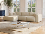 Vente-unique - Grand canapé d'angle Gauche en Tissu texturé Beige POGNI de Maison Céphy