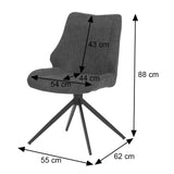 Mendler Lot de 2 chaises de Salle à Manger HWC-O48 Chenille (320g/m²) Oeko-Tex Bordeaux