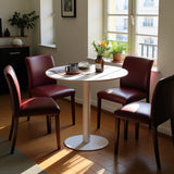 buybyroom Table Ronde Salle Manger Table a Manger Ronde Blanche für Küche, Esszimmer, Wohnzimmer und Büro für 2-4, 80cm, Blanc