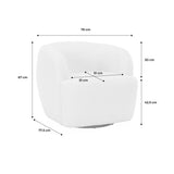 Alice's Home - Fauteuil Cosy Rond pivotant en Bouclette crème. Laya. L 79.5 x P 77.5 x H 67cm