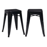 DUHOME Tabouret de Bar Industriel Chaise Salle à Manger Lot de 2 Tabouret Empilables Siège Bistrot Cadre en Métal pour Cuisine Restaurants (Noir, 46cm)