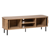 Atmosphera Créateur d'Intérieur - Meuble TV Colva 2 Portes Coulissantes - Étagère Ajustable - Rangement 4 Cases pour Salon, Chambre - H46 x L140cm