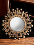 CHEHOMA Miroir décoratif Convexe serti de Cristaux Auréole d'étoiles dimenssion 47 cm (Diamètre 47 cm)