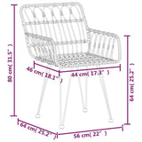vidaXL Chaises de Jardin 2 pcs et accoudoir 56x64x80 cm Résine tressée, Chaise à dîner, siège de Salle à Manger, Chaise de Patio