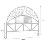 sweeek - Tête de lit en rotin foncé L 140 x P3 x H115cm