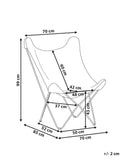 Fauteui Design Papillon avec Pieds en Épingle en Métal et Velours Blanc Nybro
