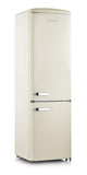 Severin Réfrigérateur Congélateur combiné, Pose libre, Longueur 55 cm, 244 L, Classe D, Combiné Réfrigérateur design Rétro, Crème, RKG 8919