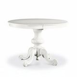 Mar.c.a. Design, Table Ronde Extensible, Table Salle à Manger en Bois, Table à Manger Blanche Mate Classique - Table Extensible 120x120x80H avec Rallonge Centrale 38 cm - Table a Manger Made in Italy