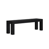 Plank+Beam Banc de salle à manger de 152,4 cm pour salle à manger, banc pour table de cuisine et salle à manger, banc d'extérieur en bois massif, banc d'entrée en bois massif, brosse métallique noire