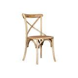 Biscottini Chaises de salle à manger en bois fabriquées en Italie avec assise en rotin 86 x 46 x 42 cm