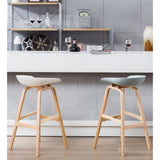 Lot de 2 tabourets de bar, tabourets de bar de cuisine touffetés avec dossier ouvert, repose-pieds de 73,7 cm, chaises pour bar à domicile, salle à manger 0831 (couleur : blanc, taille : tabourets de