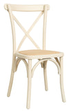 Biscottini Chaises de salle à manger bois massif 86x42x46 cm - Chaise cuisine et salon en rotin - Chaises en bois pour l'extérieur et l'intérieur - Chaise en bois blanc Cross
