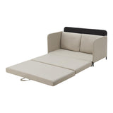 [en.casa] Canapé 2 Places Convertible Banquette Lit d'Appoint BZ Canapé-Lit Futon Divan pour Studio Salon Chambre d'Invité Acier Polyester 78 x 125 x 67 cm Beige