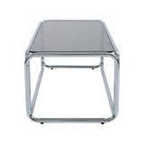 Oviala Table Basse rectangulaire L110 cm en métal et Verre trempé Noir