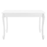 [en.casa] Table de Salle à Manger Rectangulaire Design Élégant pour 4 Personnes MDF Plastique 116 x 66 x 76 cm Blanc