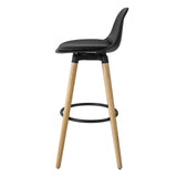 SoBuy® Tabouret de bar FST70-SCH avec assise rembourrée en cuir synthétique et pieds en bois de hêtre