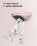 SONGMICS Chaise de Bureau, Fauteuil Pivotant en Tissu Coton-Lin, Siège Confort, Rembourrage en Mousse, Réglable en Hauteur, pour Bureau, Chambre, Rose Bonbon OBG020P01