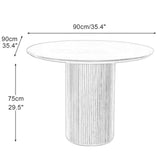 Table de salle à manger ronde en bois de pin avec socle en bois – Parfaite pour la cuisine, la salle à manger ou le restaurant – Design élégant et simple en bois massif – Idéal pour les pauses café de