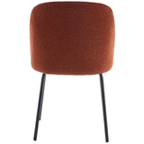 HOMIFAB Lot de 2 chaises de Salle à Manger en Tissu bouclé Rouille, piètement Noir - Olden