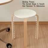 Tabouret Empilable en Bois Massif, Hauteur 45 Cm, sans Dossier, Assise Ronde, Idéal for La Salle À Manger, Le Salon,Et Le Balcon(Yellow)