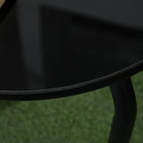 Outsunny Salon de Jardin bistrot, Ensemble bistrot de Jardin 3 pièces avec 2 fauteuils et 1 Table Basse Ronde, métal, Noir et Beige
