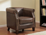 Vente-unique - Fauteuil Club 100% Cuir Vieilli ENGUERRAND Marron