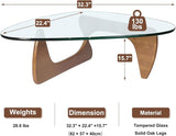 Table Basse Triangulaire ZhiLWS en Verre et Bois pour Salon, 32,3 x 22,4 x 15,7 cm, Noir, Bûche, Noyer