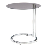 [en.casa] Table d'Appoint avec Plateau Rond en Verre Trempé de 6 MM Table Basse Bout de Canapé Support Plantes pour Salon Chambre Bureau Entreé Métal 46 x 45 cm Verre Bronze Chrome