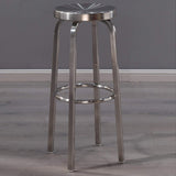 Tabouret de Bar sans Dossier en Acier Inoxydable, Tabouret à Hauteur de comptoir, qualité Commerciale, Finition en Acier Inoxydable, Hauteur du siège 65 cm / 75 cm,Utilisation intérieure à l'extérie