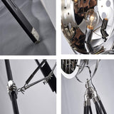 LDCBFTR Lampadaire trépied chromé projecteur rétro pour la décoration de la Maison pour Le Salon, Les Chambres à Coucher, l'éclairage intérieur, etc. (sans Ampoule),A