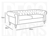DecoInParis Canapé Chesterfield 3 Places en Velours Winston (Vert)