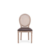 INTENSE DECO Lot de 4 chaises médaillon Louis XVI Cannage Rotin Vintage