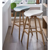 Lot de 2 tabourets de bar, tabourets de bar de cuisine touffetés avec dossier ouvert, repose-pieds de 73,7 cm, chaises pour bar à domicile, salle à manger 0831 (couleur : blanc, taille : tabourets de