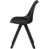 FineBuy Chaise de Salle à Manger Noir Lot de 2 Plastique/Similicuir Design Rétro | Chaise Cuisine avec Dossier et Jambes Noires | Chaise rembourrée Capacité de Charge maximale 110 kg