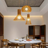 Suspension en bois créative Journal simplifié Abat-jour Plafonnier Lustre Plafonnier Luminaire Suspendu Pour Salle À Manger, Salon, Chambre, Modèle 2