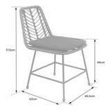 Happy Garden Lot de 2 chaises OKA en rotin synthétique Noires avec Coussins, résistant UV et déperlant