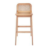 MOB-IN Lot de chaises Sana d'îlot et Bar en chêne et Assise cannage 65cm