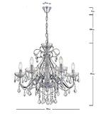 BESTIER Maria Theresa Moderne En Cristal Clair Pendentif Lustre Éclairage LED Plafonnier Luminaire Pour Salle À Manger Salle De Bains Chambre À Coucher Salon 6 E14 Ampoules Requis H65cm X D60cm