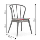 HOMN LIVING Pack 2 Chaises Brisa, Couleur Noyer, Bois Massif, 47 cm (Largeur) 59 cm (Profondeur) 83 cm (Hauteur)