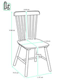 KAYELLES Lot de 2 chaises à barreaux bistrot Vintage Bois Massif Mona (Blanc)