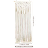 Macrame murd suspendu, décor de salle boho décoration murale de macrame 26x79 pouces rideau de porte macrame de coton avec gland, art mural boho tissé, pendaison murale de tapisserie pour portes, déc