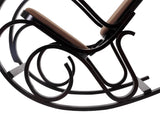 Mendler Rocking-Chair, Fauteuil à Bascule M41 - Imitation Noyer, Tissu Marron