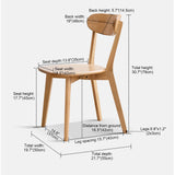 FBNMG Lot de 4 Chaises de Salle à Manger en Bois Massif, Chaise de Cuisine Rustique avec Dossier, Chaise Détente Antidérapante avec Pieds Bois pour Chambre Studio Restaurant(4 PCS, Color A)