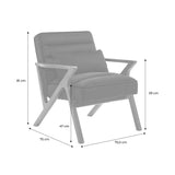 sweeek - Fauteuil scandinave Bois d'hévéa et Velours Noir