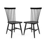 Alice's Home - Lot de 2 chaises Noires à barreaux en Bois d'hévéa. Romie. L 50.8 x P 44.2 x H 90cm