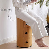 ZUOZHE Componibili 2/3/4 Portes Table d'appoint,Chevet Rond avec Tiroir,Meuble Rond de Rangement Cuisine Petit Espace,Armoire Plastique Rangement Facile à Assembler et à Démonter,Légère et Durable