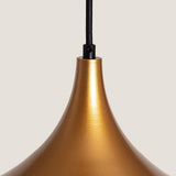 LEDKIA LIGHTING - Suspension Métal Presley | Design Japonais Inspiré | Douille E27 | Câble Réglable en Hauteur | Aluminium Résistant, Doré