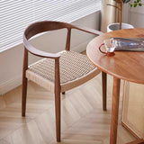 Chaise Décontractée Vintage, Chaises Modernes du Milieu du Siècle pour Salle À Manger Chaise Rattan des Fauteuils en Bois Massif Salle D'étude, Chaise De Loisirs des Clubs De Bureau (Couleur : Walnut